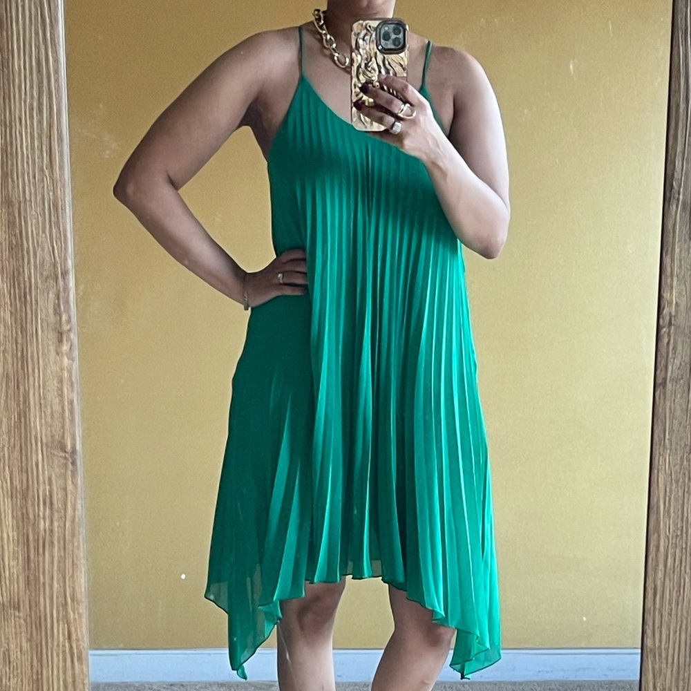 H&M Emerald Green Spaghetti Strap Dress
